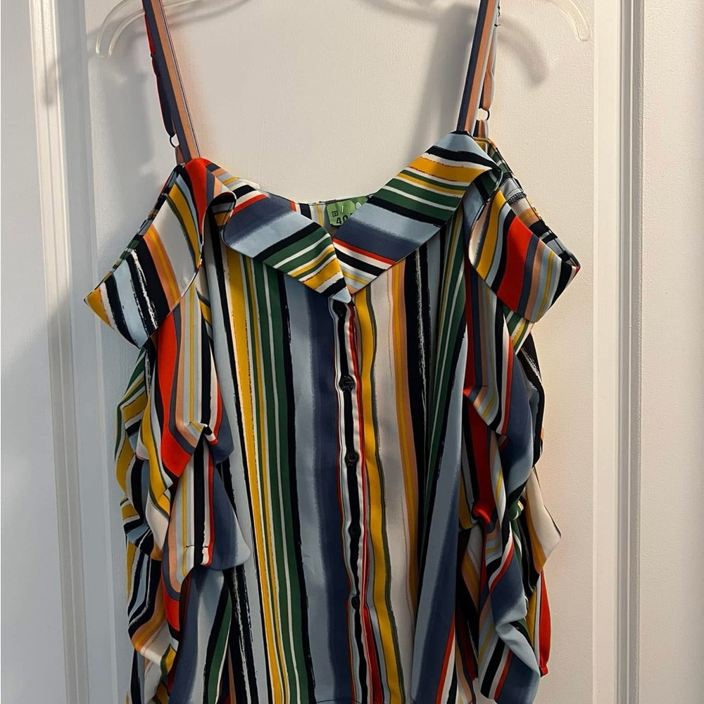 New York & Company Multicolor Striped Camisole